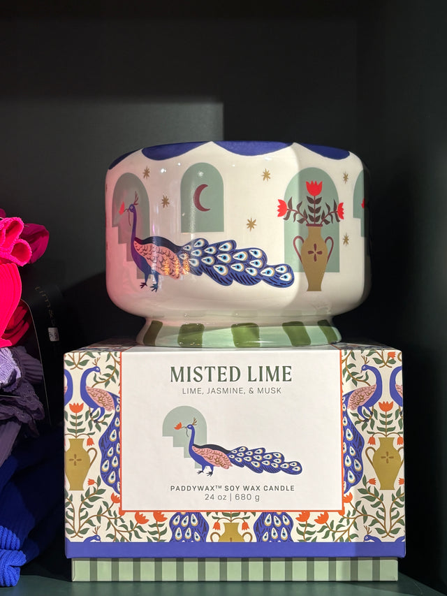 Paddywax | A Dopo Ceramic Candle XL | Peacock – Misted Lime