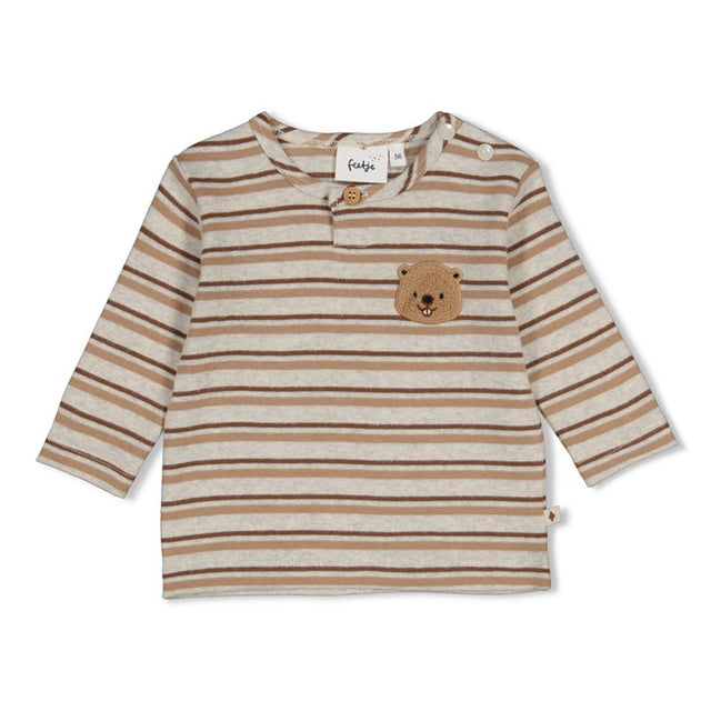 Feetje | Longsleeve rib met streep - Tiny Timber Tales | Bevertje
