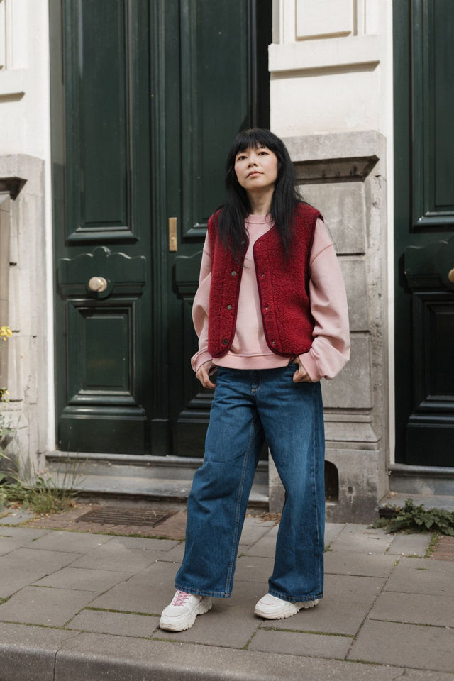 Alwero bodywarmer Tyb Light Beet Light detail