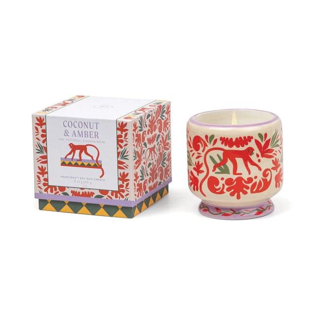A dopo Jungle ceramic kaars | Coconut & Amber | Paddywax