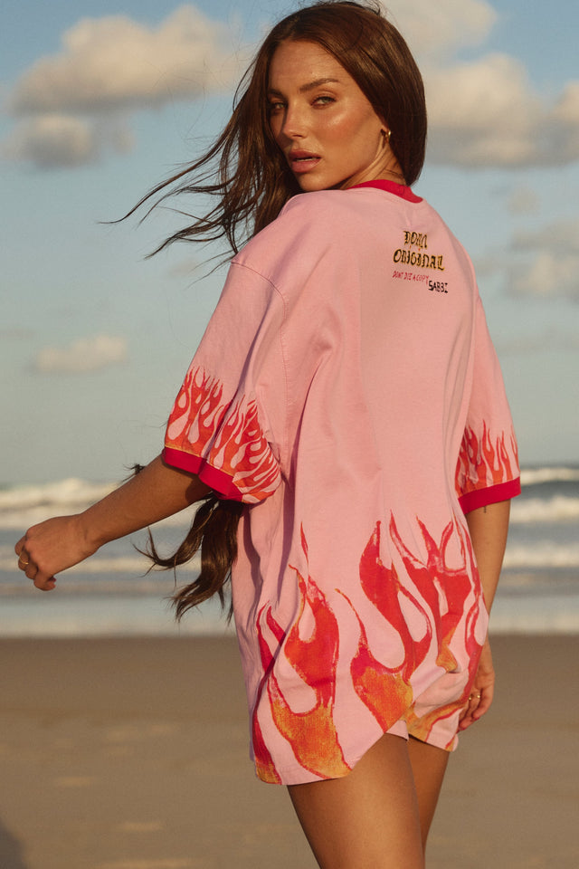 SABBI | The Flaming Cowboy tee | Pink