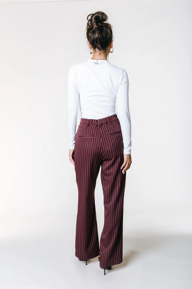 Rus Pinstripe Straight Pants | Colourful Rebel