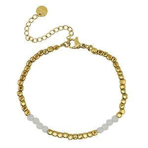 Armband | Gold - White | Stainless Steel - wonder & melon - wonder & melon