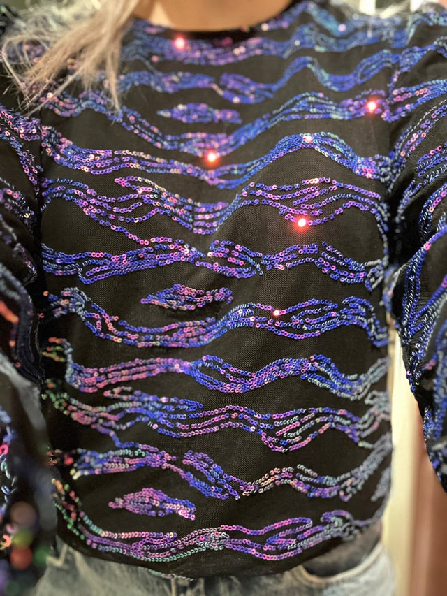 Blouse | All that glitter | Zwart - Multicolor - wonder & melon - wonder & melon