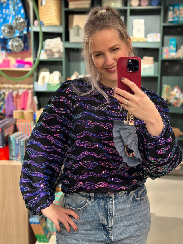 Blouse | All that glitter | Zwart - Multicolor - wonder & melon - wonder & melon