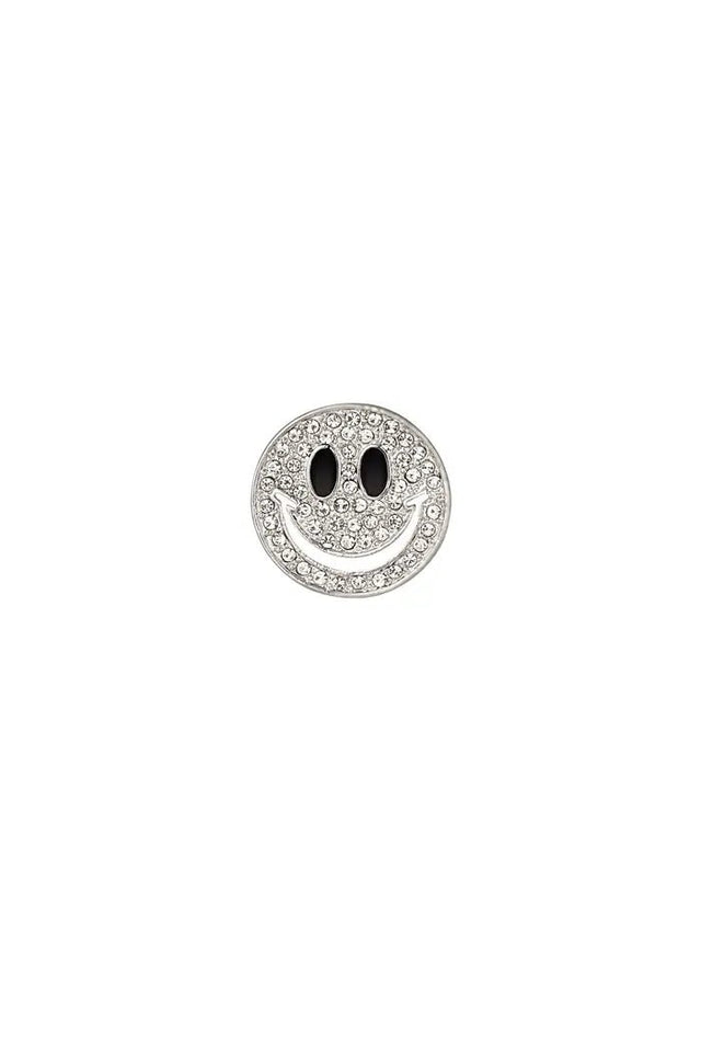 Broche| Smiley| Zwart & Zilver - wonder & melon - wonder & melon