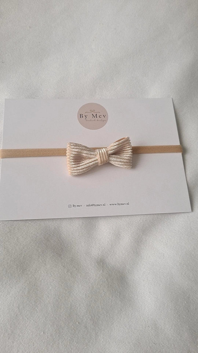 By Mev | Haarband Newborn Strik Velvet | Ivory - By Mev - wonder & melon
