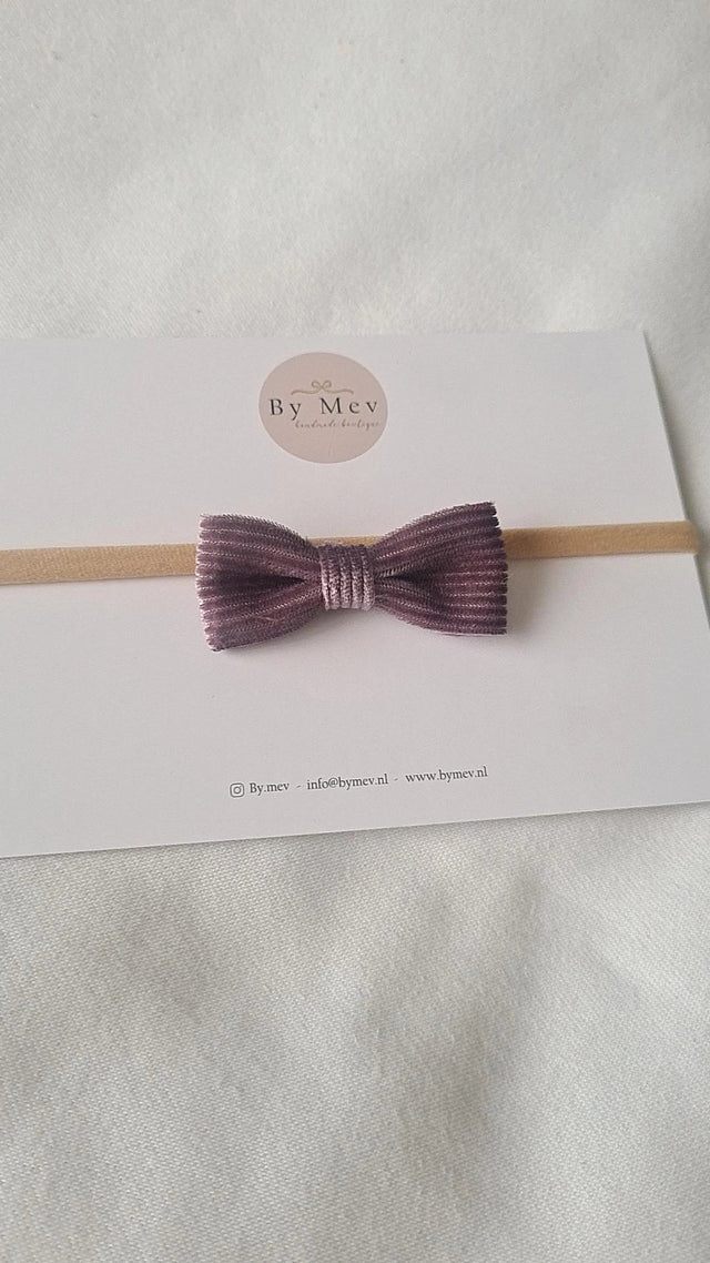 By Mev | Haarband Newborn Strik Velvet | Paars - By Mev - wonder & melon