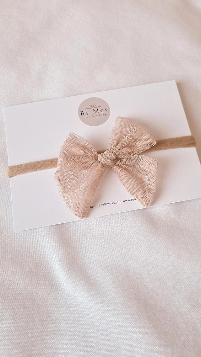 By Mev | Haarband Newborn Tule Strik | Nude - By Mev - wonder & melon