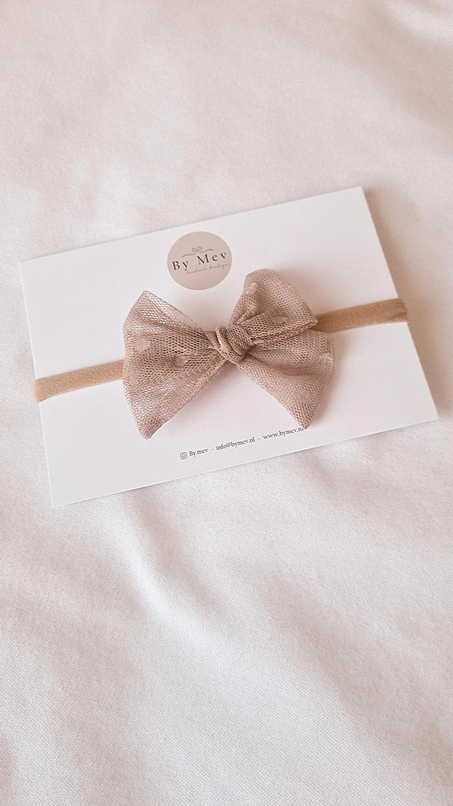 By Mev | Haarband Newborn Tule Strik | Sand - By Mev - wonder & melon