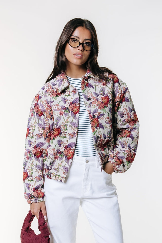 Colourful Rebel | Bente flower jacquard bomber jacket - Colourful Rebel - wonder & melon