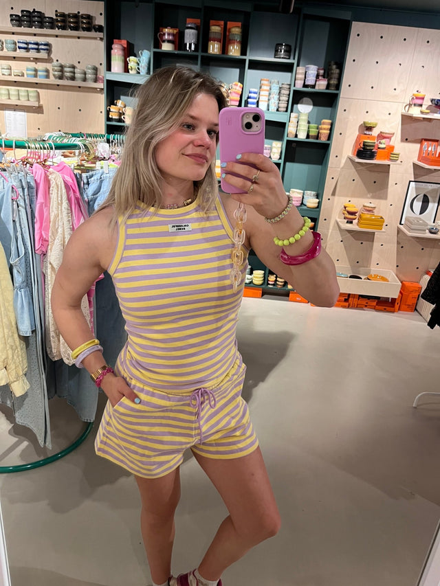 Colourful rebel | Geel/paars | Tanktop - wonder & melon - wonder & melon