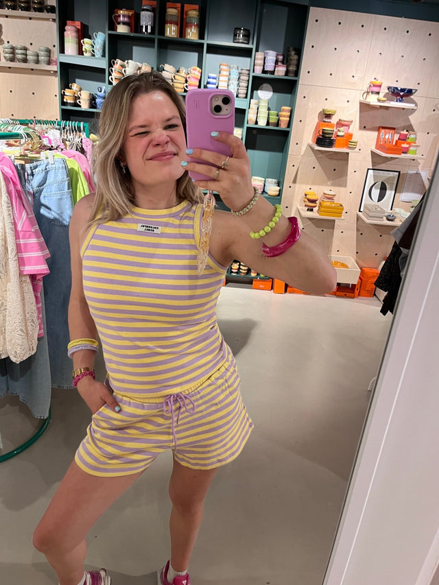 Colourful rebel | Geel/paars | Tanktop - wonder & melon - wonder & melon
