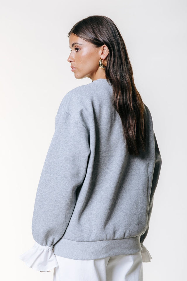 Colourful Rebel | grijze sweater met mouwtje - Colourful Rebel - wonder & melon