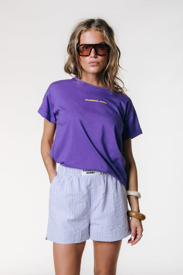 Colourful Rebel | Shirt | Paars | Geel logo - Colourful Rebel - wonder & melon