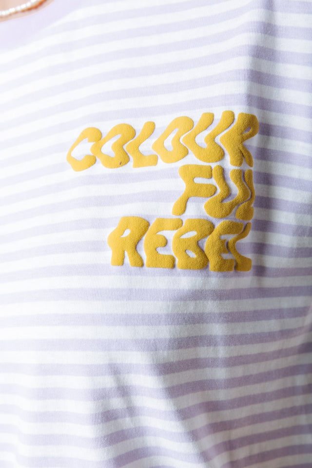 Colourful Rebel | Streep shirt | Paars/Geel - Colourful Rebel - wonder & melon