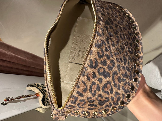 Crossbody Tas | Suede Panter | Donkerbruin - wonder & melon - wonder & melon