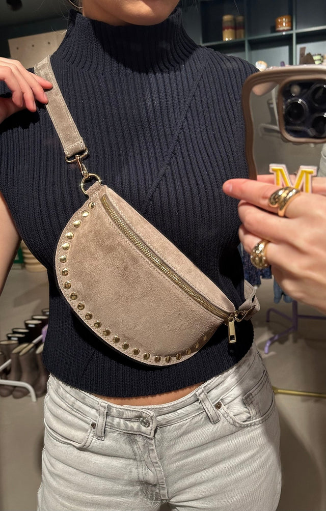 Crossbody Tas | Suede | Taupe - wonder & melon - wonder & melon