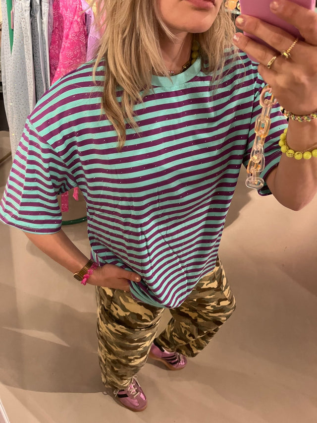 Don’t Strass Shirt| Paars - Blauw | One Size - wonder & melon - wonder & melon