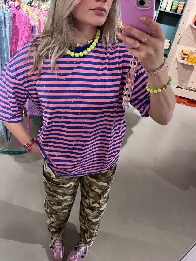 Don’t Strass Shirt| Roze - Blauw | One Size - wonder & melon - wonder & melon