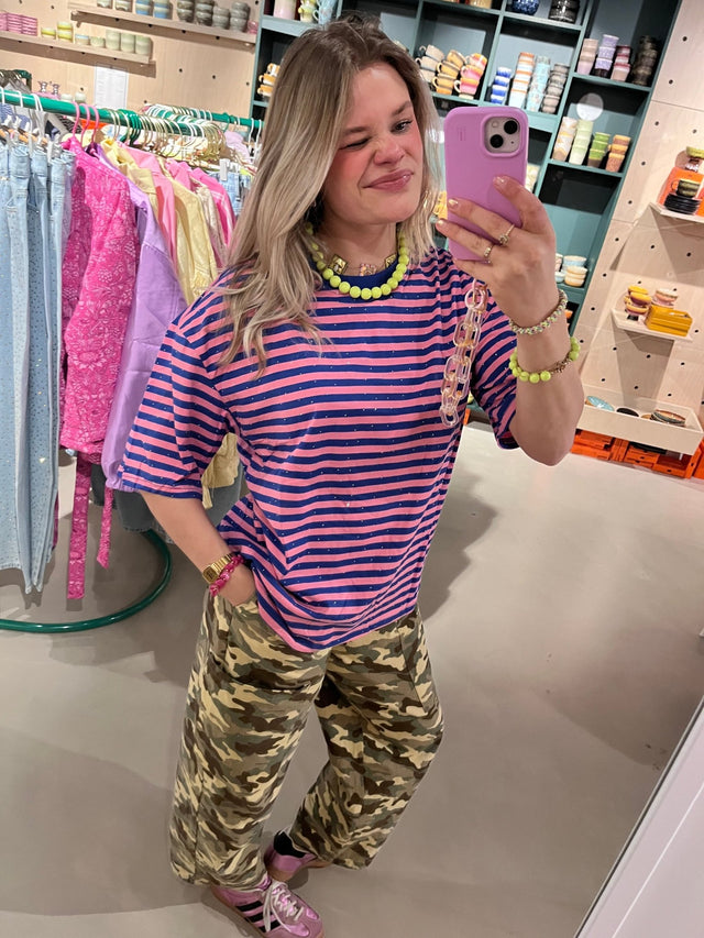 Don’t Strass Shirt| Roze - Blauw | One Size - wonder & melon - wonder & melon