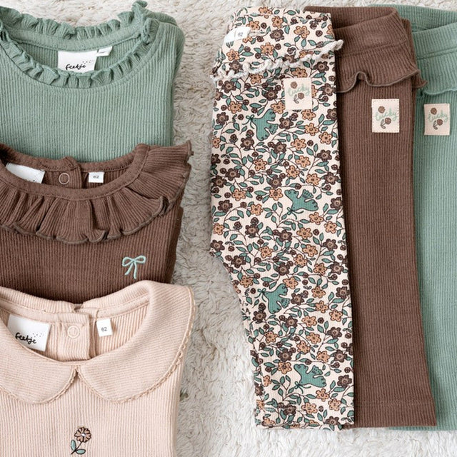 Feetje | Longsleeve pointelle rib | Lucky Bloombird - Feetje - wonder & melon