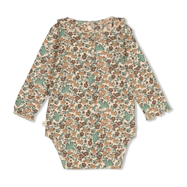Feetje | Romper rib AOP | Lucky Bloombird - Feetje - wonder & melon