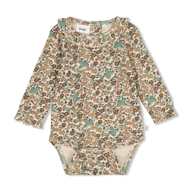 Feetje | Romper rib AOP | Lucky Bloombird - Feetje - wonder & melon