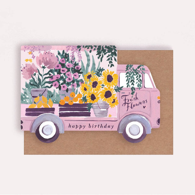 Flower Truck verjaardagskaart | Vrouwelijke verjaardagskaart | Bloemen - Sister Paper Co. - wonder & melon