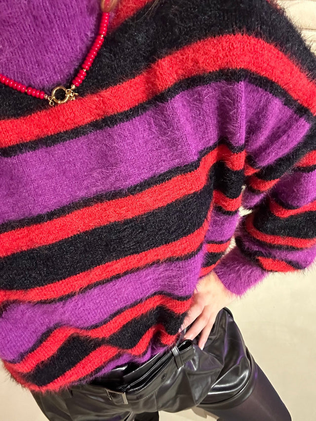 Fluresk | Samla Knit Sweater | Grape Purple Black - Fluresk - wonder & melon