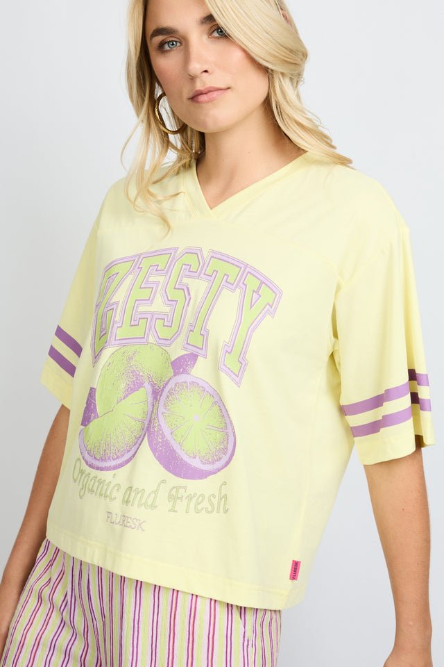 Fluresk | Zesty shirt | Geel/paars - FLURESK - wonder & melon