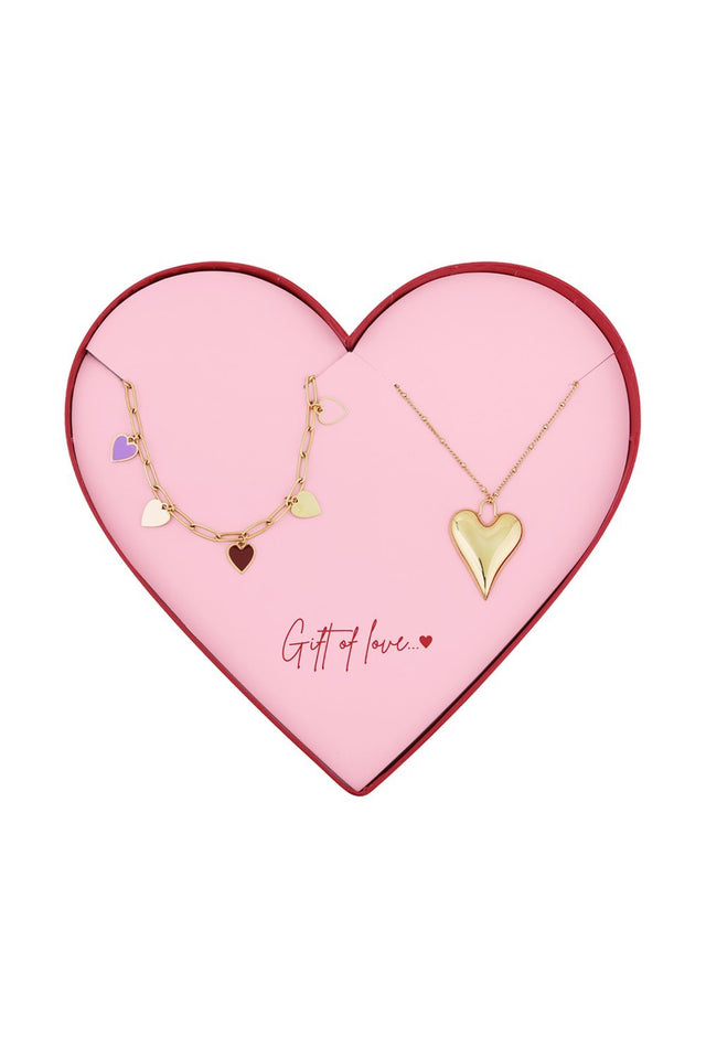 Giftbox | Hartjes kettingen | big hart | Set - wonder & melon - wonder & melon