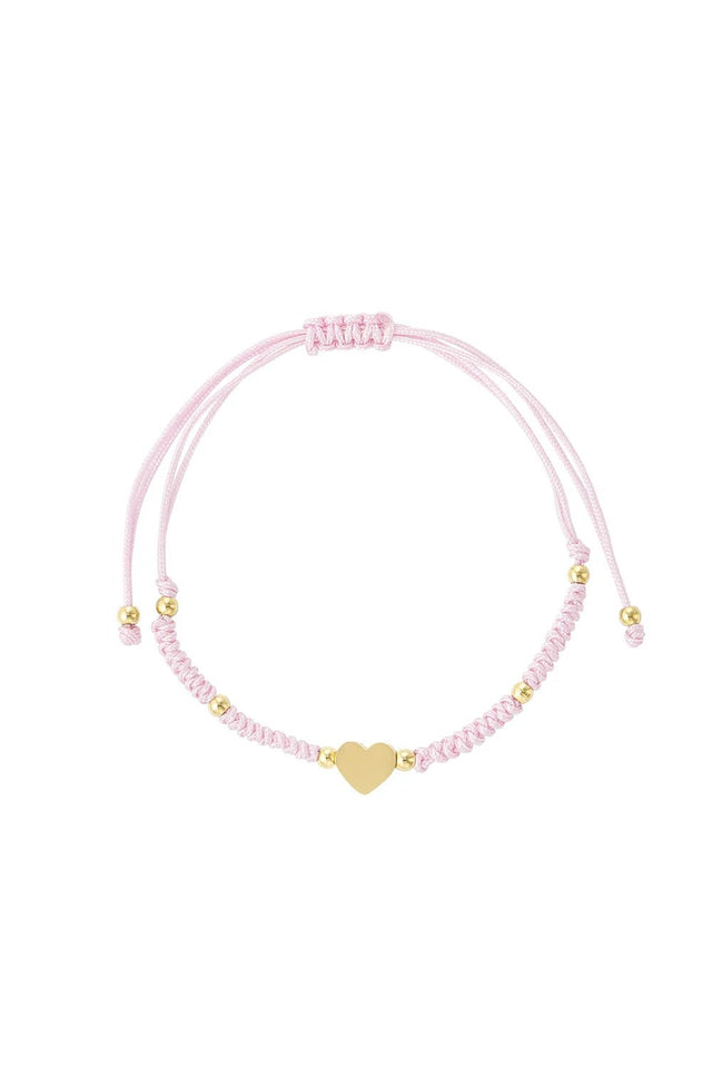 Hart Armband Vlecht | Licht roze - wonder & melon - wonder & melon