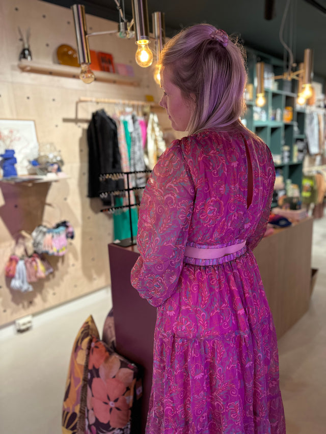 Lizzie jurk | Fel roze