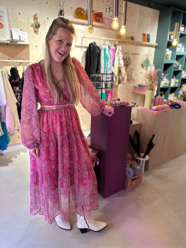 Lizzie jurk | Fel roze