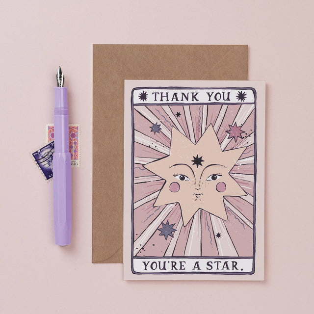 Je bent een ster bedankkaart | Bedankkaarten | Tarotkaart - Sister Paper Co. - wonder & melon