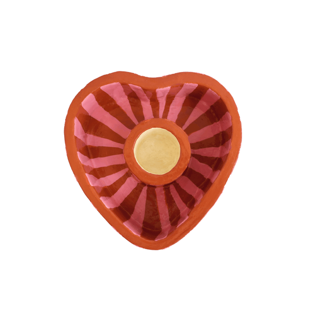 Kaarsenhouder | Gestreept Hart - All the luck in the world - wonder & melon