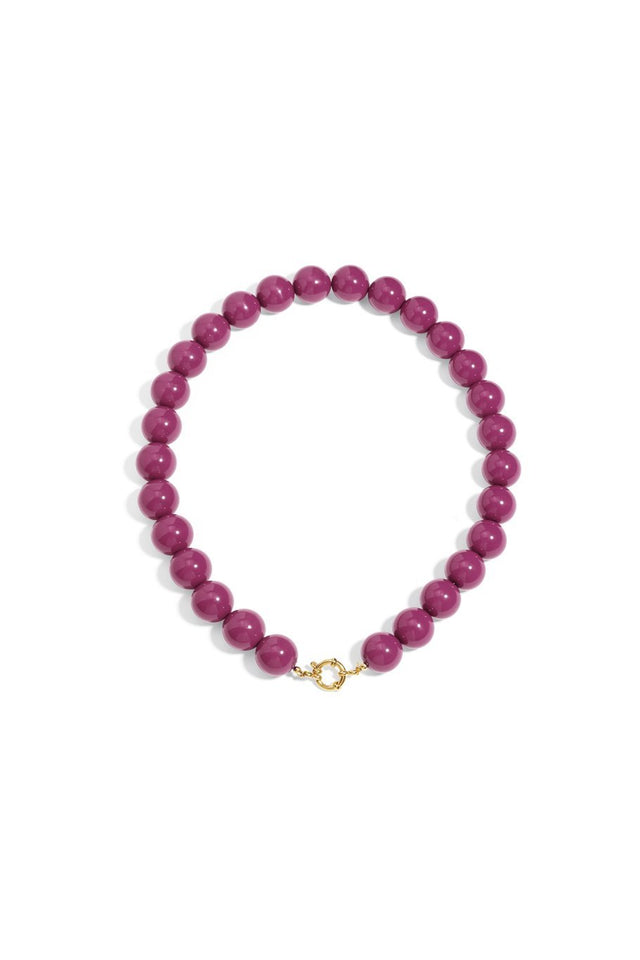 Ketting kralen Big | Fuchsia | Stainless Steel - wonder & melon - wonder & melon