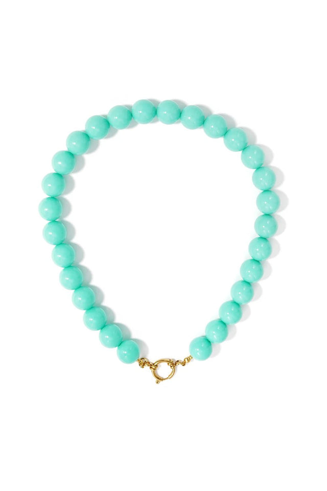 Ketting kralen Big| Lake Blue | Stainless Steel - wonder & melon - wonder & melon