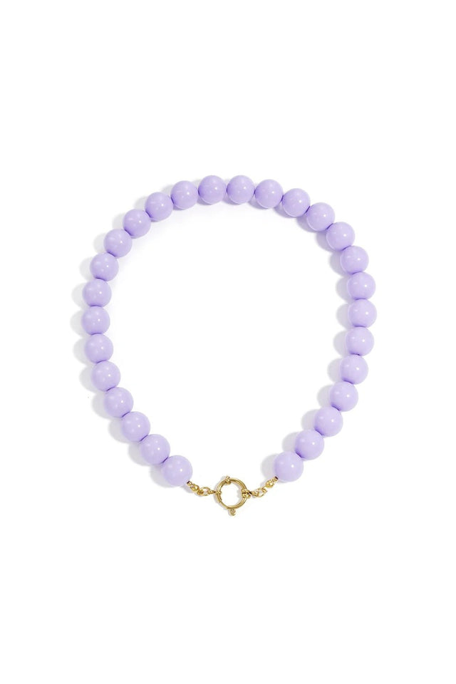 Ketting kralen Big| Lila | Stainless Steel - wonder & melon - wonder & melon