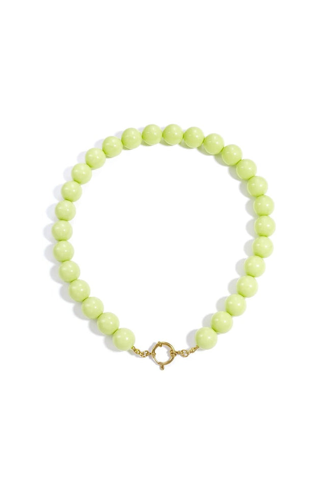 Ketting kralen Big| Lime Green | Stainless Steel - wonder & melon - wonder & melon