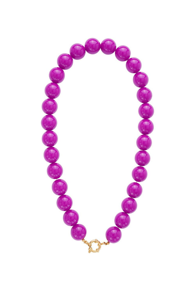 Ketting kralen Big| Purple | Stainless Steel - wonder & melon - wonder & melon