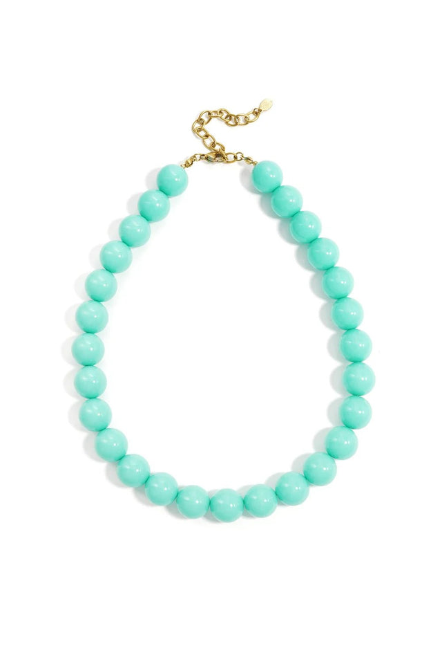 Ketting kralen Big Verstelbaar | Lake Blue | Stainless Steel - wonder & melon - wonder & melon