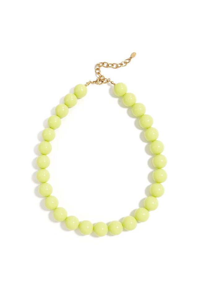 Ketting kralen Big Verstelbaar | Pale Yellow | Stainless Steel - wonder & melon - wonder & melon