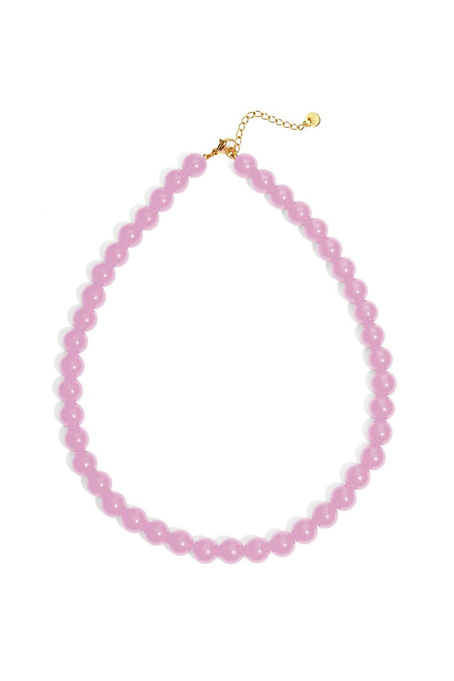 Ketting kralen | Deep Pink | Stainless Steel - wonder & melon - wonder & melon