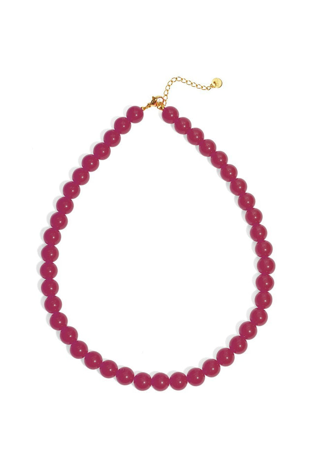 Ketting kralen | Fuchsia | Stainless Steel - wonder & melon - wonder & melon