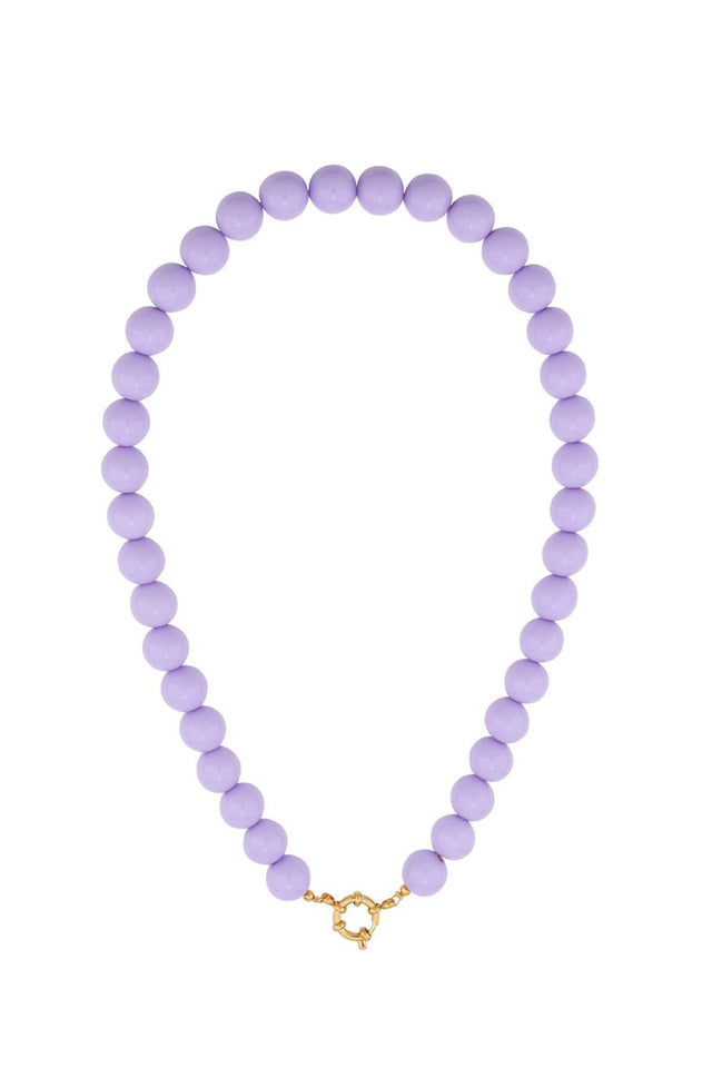 Ketting kralen Medium | Lila | Stainless Steel - wonder & melon - wonder & melon