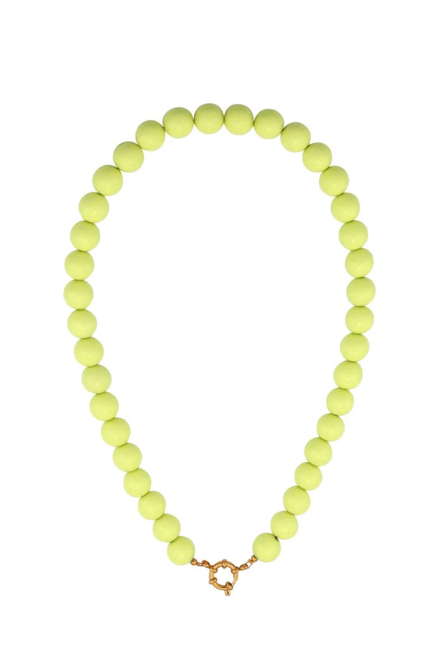 Ketting kralen Medium | Lime Green | Stainless Steel - wonder & melon - wonder & melon