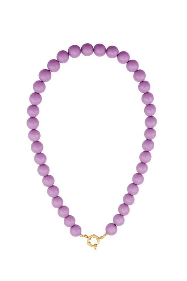 Ketting kralen Medium | Purple | Stainless Steel - wonder & melon - wonder & melon
