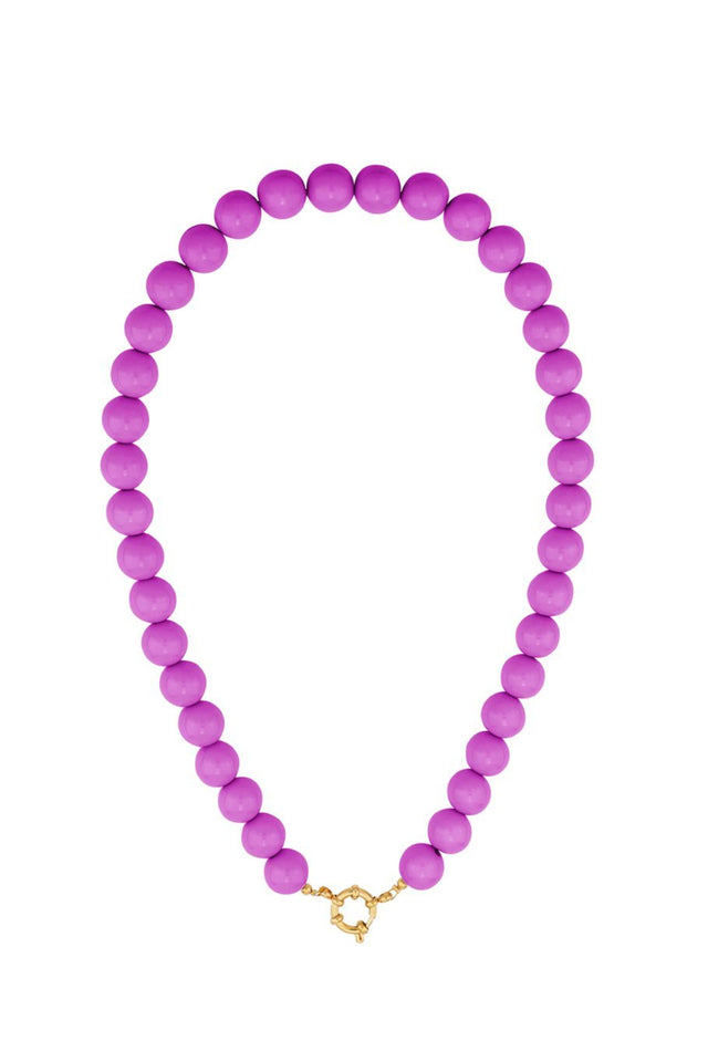 Ketting kralen Medium | Violet | Stainless Steel - wonder & melon - wonder & melon
